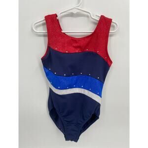 Morét Active Girl Gym Tank Leotard Blue Red Dry Tech Performance Dance 6/7